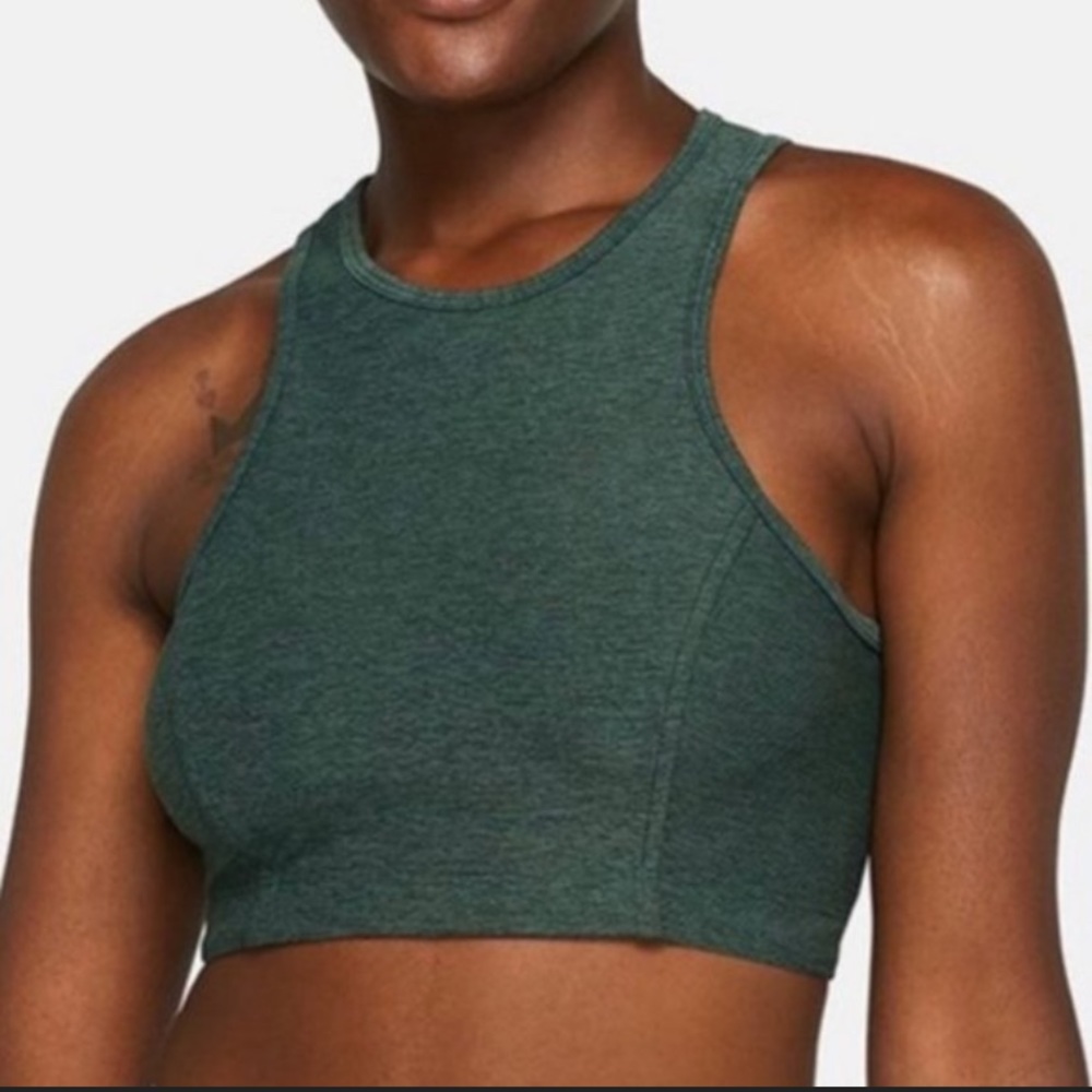 USED - OUTDOOR VOICES ATHENA CROP TOP - MEDIUM - DARK GREEN